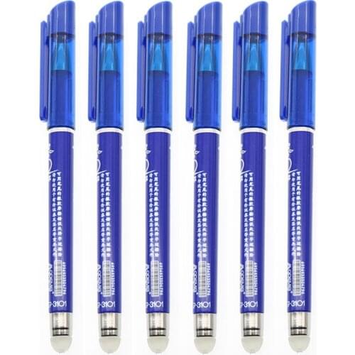 6pcs Rewritable Pen 0.5mm Refill Blue/Black Ink Magic Pen School Student Exam Replacement Tool Office Writing Stationery