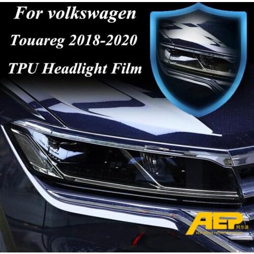 AEP For Volkswagen Touareg 2018 2019 2020 Car Headlight Protective Film Anti-scratch Blackened Transparent TPU Scratch Proof