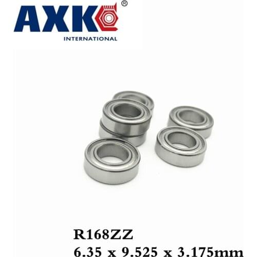 Axk R168zz Bearing Abec-1 (10pcs) 1/4"x3/8"x1/8" Inch Miniature R168 Zz Ball Bearings For Rc Model Parts