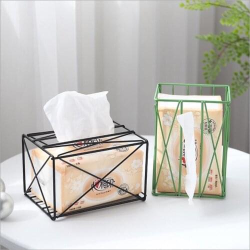 Iron Wire Napkin Case Creative Iron Tissue Storage Box Metal Tissue Holder Napkin Case Facial paper box Mix Color