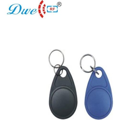 Low frequency 125khz rfid id chip token EM4100 chain black blue keyfobs 100 pieces