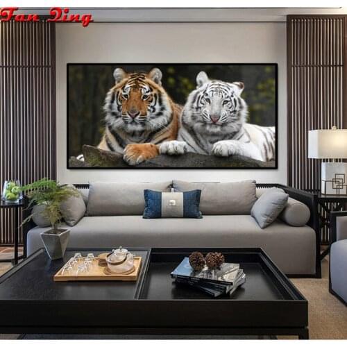 DIY 5D Full Diamond Painting Cross Stitch Painting tiger Diamond Embroidery Needlework Patterns Rhinestone kits