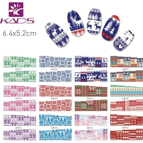 NEW 55pcs/set Christmas Water decal Nail Stickers Christmas Lovely design nail sticker For nail accessories
