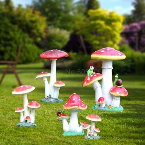 Simulation large mushroom sculpture glass steel plant garden decoration outdoor garden lawn garden landscape decoration