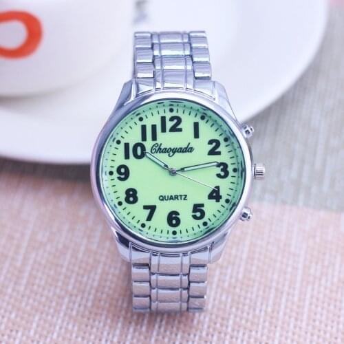 Famous Brand Chaoyada High Quality Men Boys Luminous Quartz Wristwatch Oldmen Gentlemen Stainless Steel Business Watches