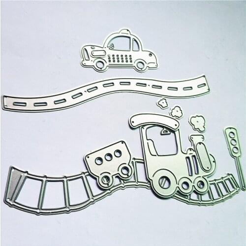 Train and Car Combination Set Metal Cutting Dies Stencils For DIY Scrapbooking Decoration Embossing Handcraft Die Cut