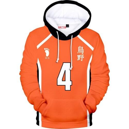 Anime Haikyuu Karasuno Cosplay Costume 3D Print Oversized Mens Hoodies Sweatshirts Streetwear Hip Hop Hooded Jacket Male Outwear