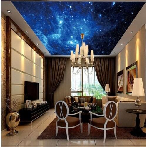 Beautiful starry mural background wall ceiling Bedroom Ceiling Wallpaper Papel De Parede
