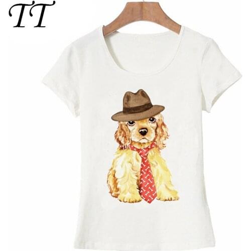 Hipster cool Cocker Spaniel T-Shirt summer women T Shirt 2021 new funny dog cute design maiden Tops hipster ladies casual Tees