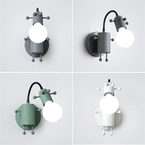 Nordic Bedside Lamp Bedroom Wall Lamps Childrens Room Cartoon Cute Fawn Shaped Eye Guard Study Reading Wall Lights Fixtures