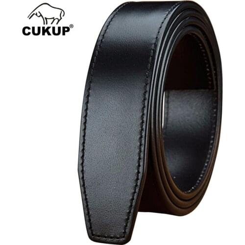 CUKUP 100% Solid Pure Quality Cowhide Leather Smooth Surface Automatic Style Belts Only for Men 35mm Width Without Buckle NCK631