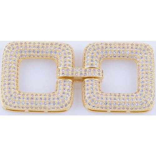 Luxury Cubic Zirconia Rhinestone Jewelry Findings Big Square Clasps For Pearl Bracelets Necklaces Making DIY Craft Accessories