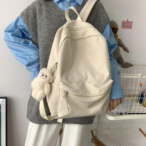 For Teenage Girl Shoulder Bag Female Student Cute School Backpack Backpack Women Backpack Solid Color Fashion School Bag