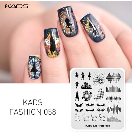 KADS New Arrival 1pc Nail Art Stamp Plates Fashion Girl Image Stamp Stencils Nail Art Accessories Tool Nail Stamping Template