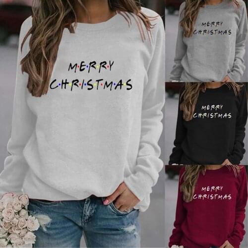 Y2k Top Antumn Pullover Women Hoddies Christmas Printed Long Sleeves O Neck Streetwear College Korean College Uniform Hoodies