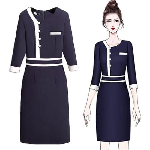 Professional Dresses For Work Women Office Ladies Formal Business Chic OL Casual Slim Office Pencil Elegant Midi Party Vestidos