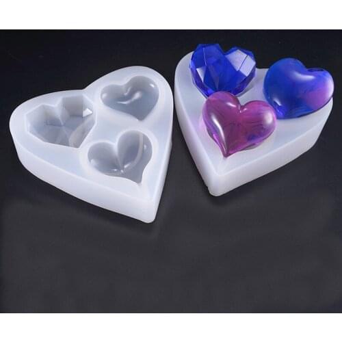 1 PCS Translucent Drops Of Glue Heart Silicone Mold DIY Jewelry Making Tool Moulds UV Epoxy Resin Decorative Craft