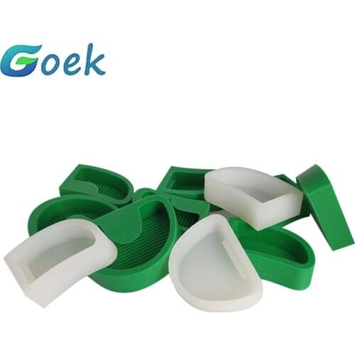 5Pcs Dental Silicone Plaster Model Rubber Base Mould Former Base Tongue Dental Lab Tools Gypsum Carving White Green