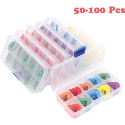 50&100 Pcs Acoustic Electric Guitar Picks Dunlop Plectrum Guitar Accessories With Box Thickness 0.5mm-1.14mm