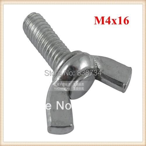 50pcs white zinc coated m4*16 butterfly screw m4