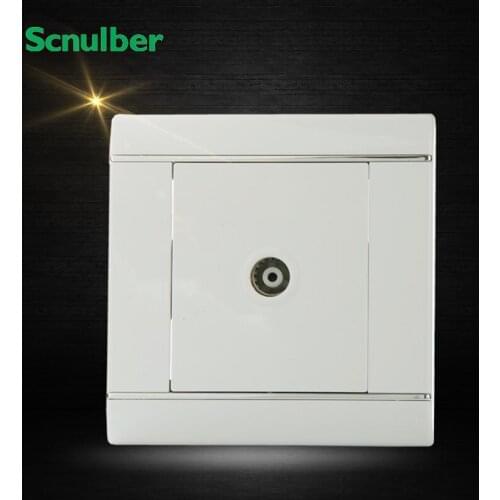 86x86 chrome plating white High Definition Television HD TV wall switch socket