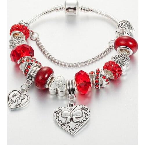 ANNAPAER De Moda 2019 Women Bracelets & Bangles Antique Heart Charms Bracelet Valentines Day Gifts Femme Making Jewelry B15080