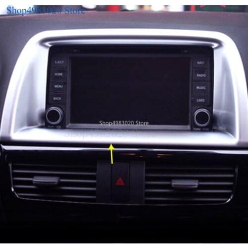 Car garnish cover detector ABS chrome Center Console Navigation box Interior GPS trim For Mazda CX-5 CX5 2013 2014 2015 2016