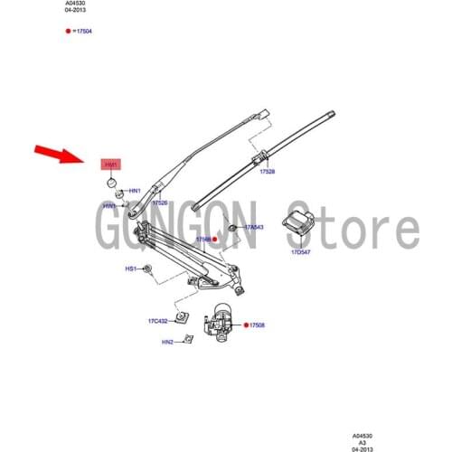 CAR wiper arm cover hardware For dMo nd eoF oc usG ala xyE cos po rtF ies ta Rear wiper arm block cover Wiper arm cover assembly