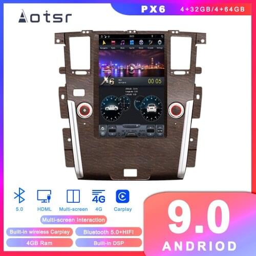 PX6 Android 9 Tesla style Car CD Player GPS navigation for Nissan Patrol 2010+ Car Auto Radio Stereo Multimedia Player Head Unit