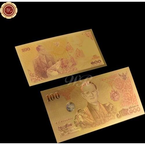 2011 Year Bhumibol Adulyadej Thailand Gold Banknote 100 Baht Gold Plated Banknote King Bhumibols 84th Birthday