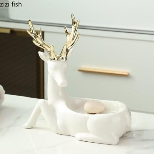 White Deer Ceramic Soap Dishes Dispenser Soap Box Ceramic Bath Supplies Drain Rack Creativity Soap Holder Bathroom Accessories