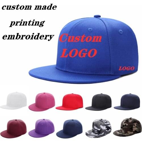 Wholesale baseball hat custom LOGO summer pictures micro standard solid color hip hop flat brim hat outdoor advertising cap
