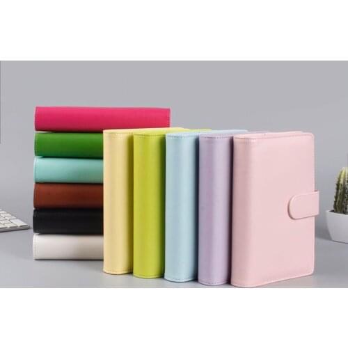 Macaron Color Binder Notebook Student Office Stationery PU Handbook Notepad Travel Book Learning Office Supplies