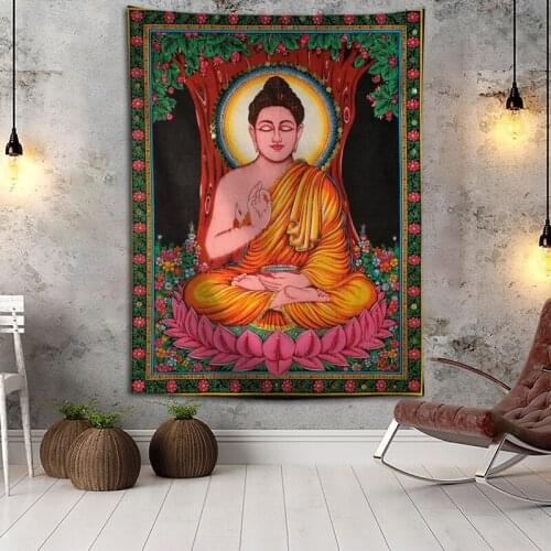 Big Buddha Wall Hanging Tapestry Boho Decoration Home Decor Tapestries Custom Logo For Party Festival Gifts Wall Carpet
