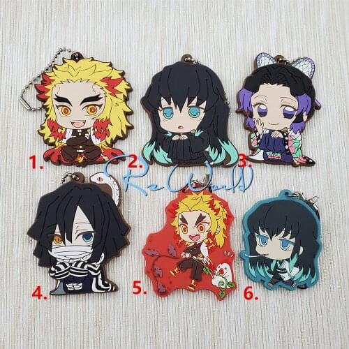 Demon Slayer: Kimetsu no Yaiba original Japanese anime figure rubber Silicone mobile phone charms key chain strap keyring