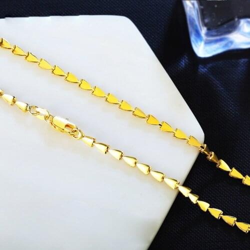 Factory Price Women Men 18KGF Necklace Jewelry Yellow Gold Filled Link Chain with Strong Lobster Clasps 16-20-22-24 Inch