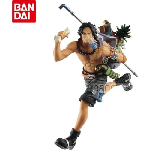 Bandai Genuine ONE PIECE Anime Figures Portgas D Ace Running Action Figure Model Toys Backpack Modeling Repaint B Special Color