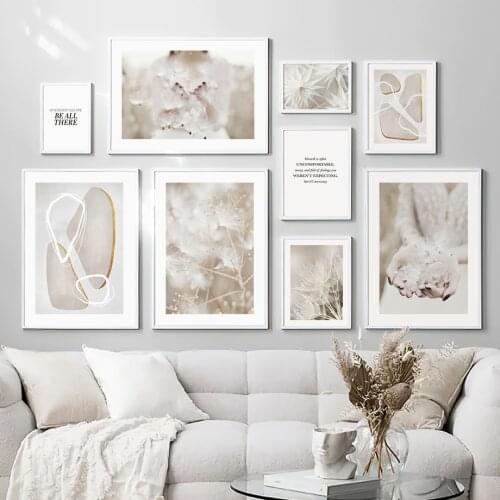 White Dandelion Girl Flower Abstract Quotes Wall Art Canvas Painting Nordic Posters And Prints Wall Picture For Living Room Home