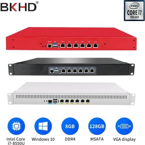 I7-8550U 6 Lan server appliance, Firewall Appliance 1U Rackmount Server, pfsense firewall Router Pfsense for Internet cafe