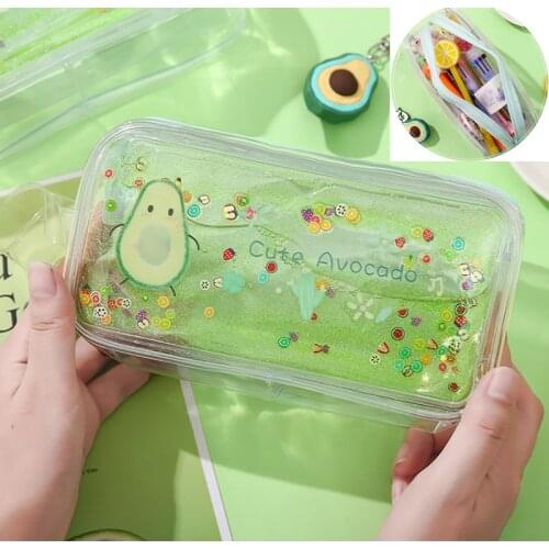 Kawaii Pencil Case School Transparent Pencil Box Pencil Case Bag School Supplies Stationery Pencil Box for Girl Cute Pouch