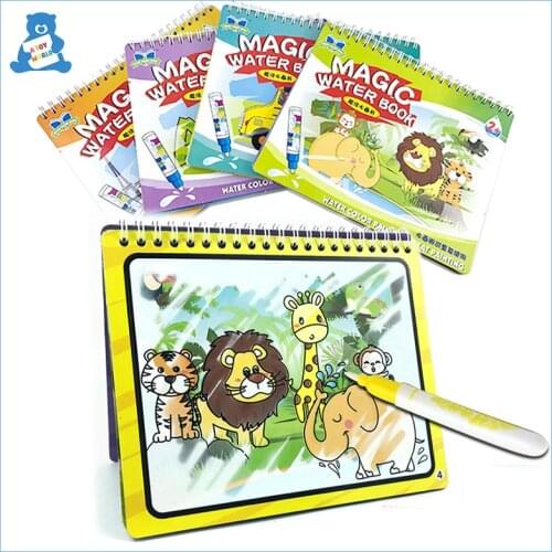 Baby Drawing Toys Educational Magic Water Drawing Book Reusable Painting Board Montessori Coloring Books for Kids Christmas Gift