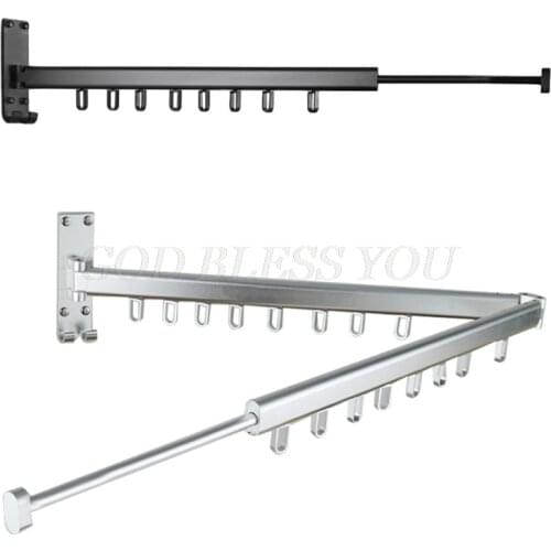 Double Rod/Single Rod Multifunctional Clothes Hanger Retractable Foldable Wall Hanging Drying Rack Balcony Coat Hanger
