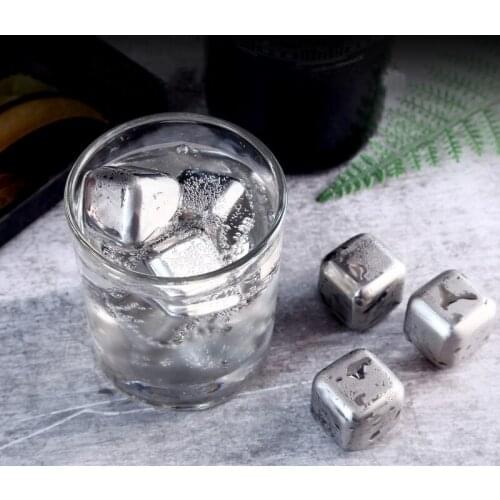 Reusable Bar Counter Whiskey Cooler Stainless Steel Ice Cube Whiskey Cooling Beer Drink Quick Frozen Kitchen Gadgets Bar Tools