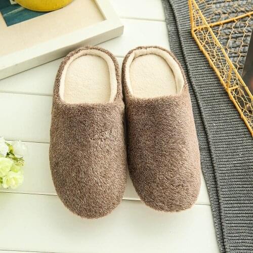 Shoes Keep Warm Easy Wear and Off 2021 Men Warm Home Plush Soft Slippers Indoors Anti-Slip Winter Floor Bedroom
