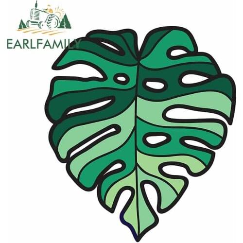 EARLFAMILY 13cm x 11.4cm For Monstera Car Stickers Vinyl Material Decal Waterproof Sunscreen Decals Suitable for VAN RV