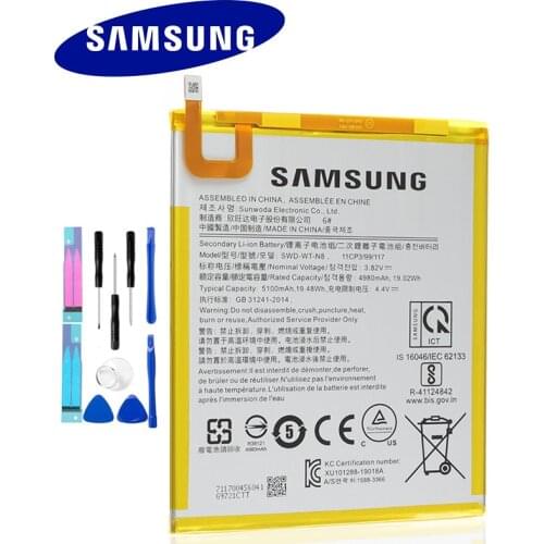 SAMSUNG Original Replacement Tablet Battery SWD-WT-N8 For SAMSUNG Galaxy Tab A T295 T290 5100mAh Authentic Battery