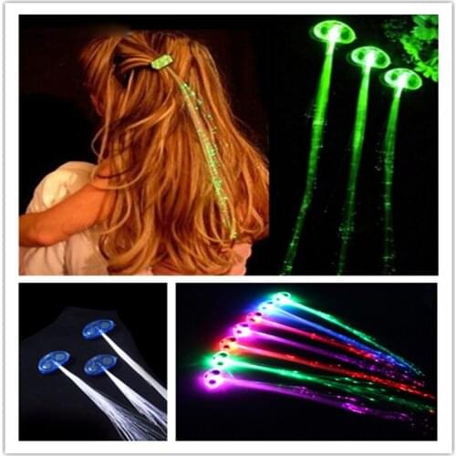 Easter Lighting LED Hair Braid Clip Hairpin Multicolor LED Flash Light Birthday Neon Party Dance about 40CM 6ZHH065