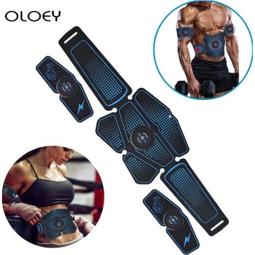 Rechargeable EMS Abdominal Muscle Stimulator Hip Trainer Electrostimulation Fitness Massager Gym Arm Abdomen Muscular Exercise