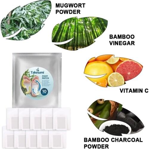 10pcs/Bag Foot Patch Adhesive Herbal Detox Foot Patches Slimming Pads for Better Sleep Warm Feet Natural Ingredients