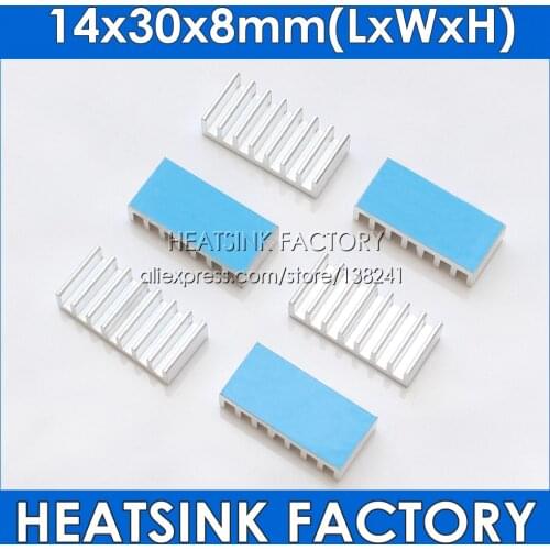 HEATSINK FACTORY 10pcs Computer IC CPU Chipsets Cooler Radiator Aluminum 14x30x8mm Heat Sink With Thermal Heat Transfer Tape